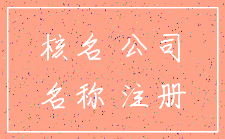 核名 公司_名称 注册