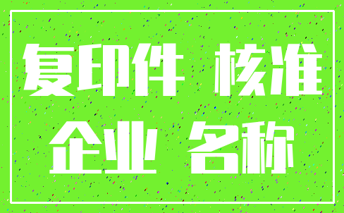 复印件 核准_企业 名称