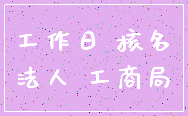 工作日 核名_法人 工商局