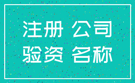 注册 公司_验资 名称