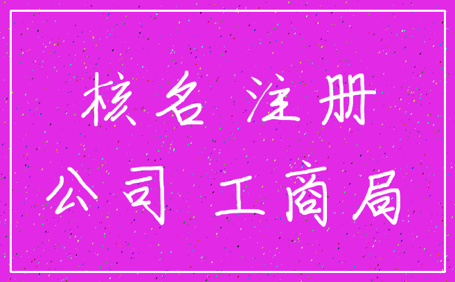 核名 注册_公司 工商局