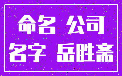 命名 公司_名字 岳胜斋