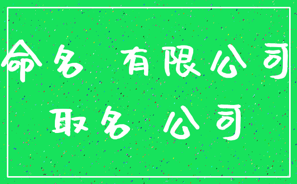 命名 有限公司_取名 公司