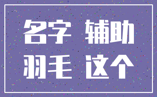 名字 辅助_羽毛 这个