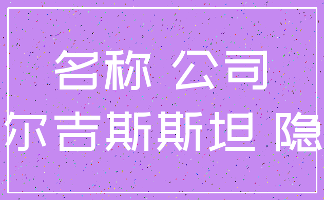 名称 公司_吉尔吉斯斯坦 隐含