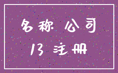 名称 公司_13 注册