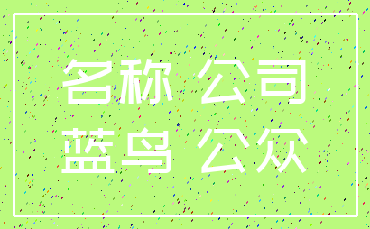 名称 公司_蓝鸟 公众