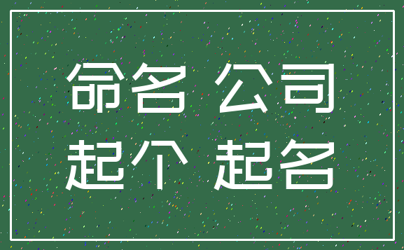 命名 公司_起个 起名