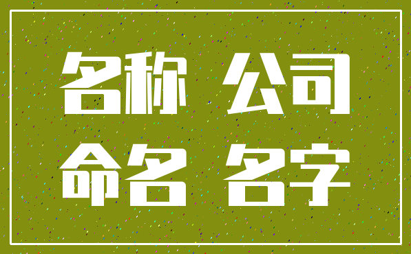 名称 公司_命名 名字