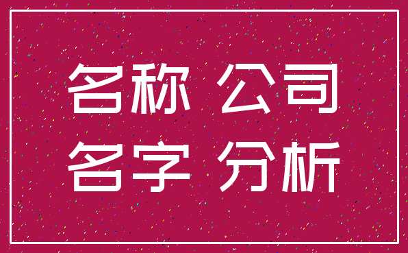名称 公司_名字 分析