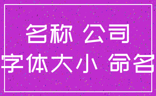 名称 公司_字体大小 命名
