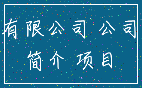 有限公司 公司_简介 项目