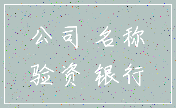 公司 名称_验资 银行