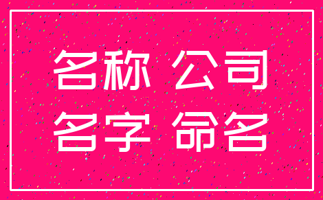 名称 公司_名字 命名