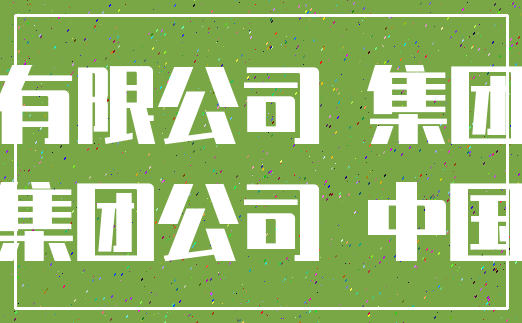 有限公司 集团_集团公司 中国