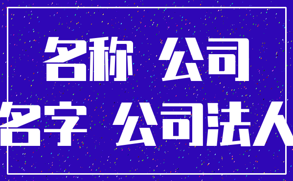 名称 公司_名字 公司法人