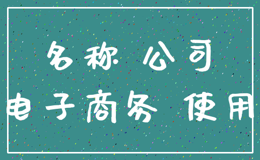 名称 公司_电子商务 使用