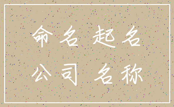 命名 起名_公司 名称