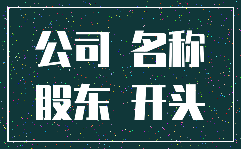 公司 名称_股东 开头