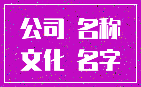 公司 名称_文化 名字