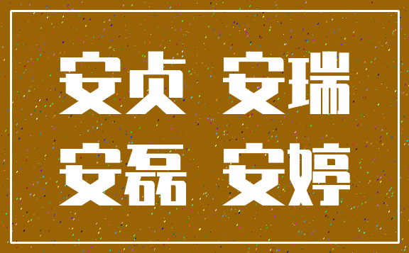 安贞 安瑞_安磊 安婷