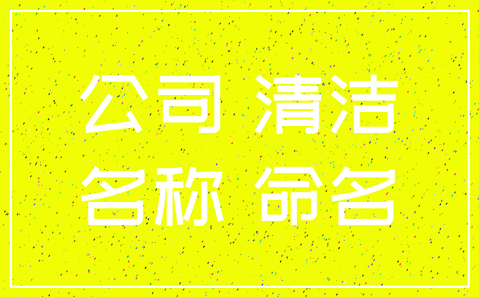 公司 清洁_名称 命名