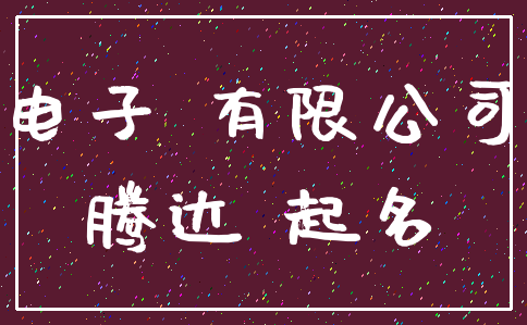 电子 有限公司_腾达 起名