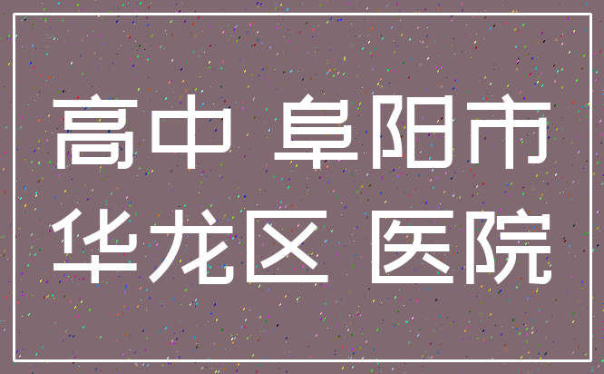 高中 阜阳市_华龙区 医院