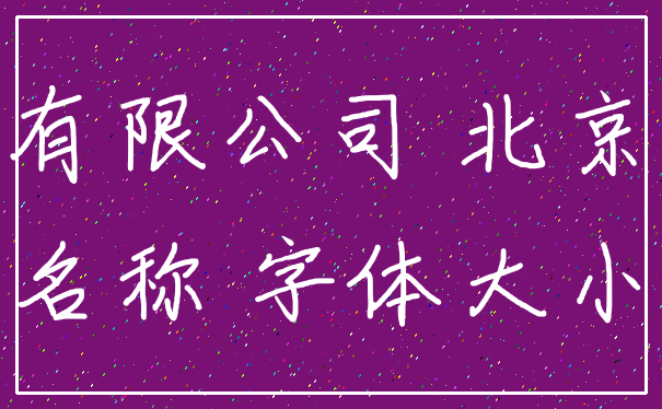 有限公司 北京_名称 字体大小