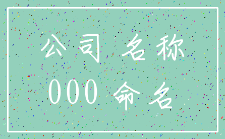 公司 名称_000 命名