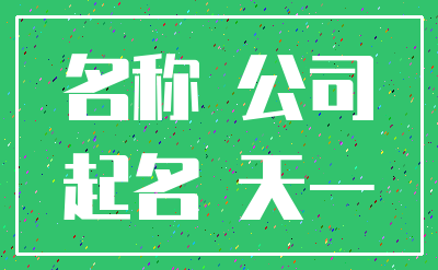 名称 公司_起名 天一