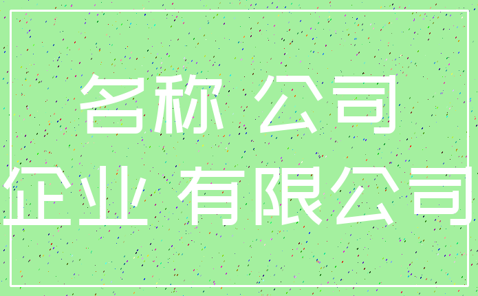 名称 公司_企业 有限公司