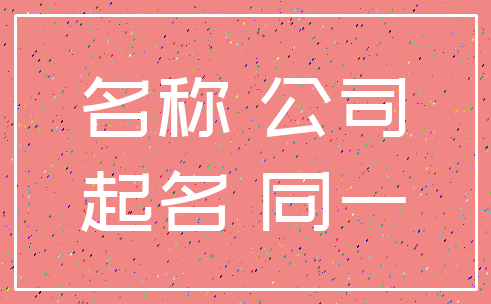 名称 公司_起名 同一