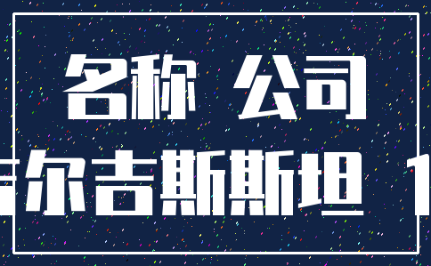 名称 公司_吉尔吉斯斯坦 17