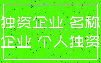 独资企业 名称_企业 个人独资