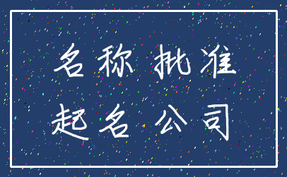 名称 批准_起名 公司