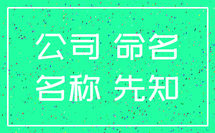 公司 命名_名称 先知