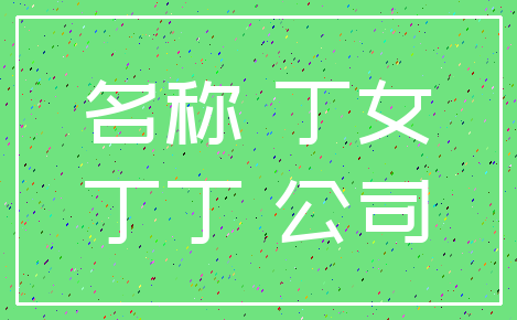 名称 丁女_丁丁 公司