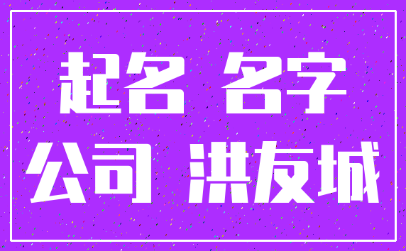 起名 名字_公司 洪友城