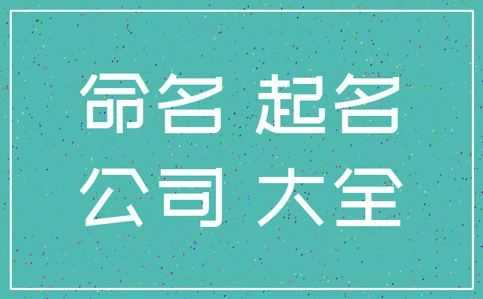 命名 起名_公司 大全