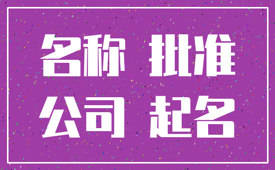 名称 批准_公司 起名