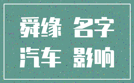 舜缘 名字_汽车 影响