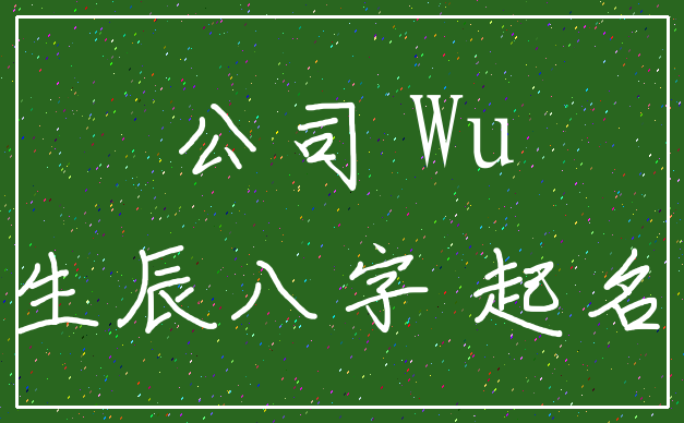 公司 Wu_生辰八字 起名