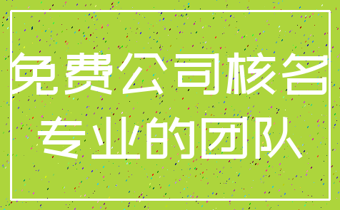 免费公司核名_专业的团队