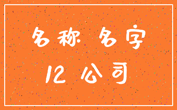 名称 名字_12 公司