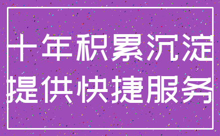 十年积累沉淀_提供快捷服务