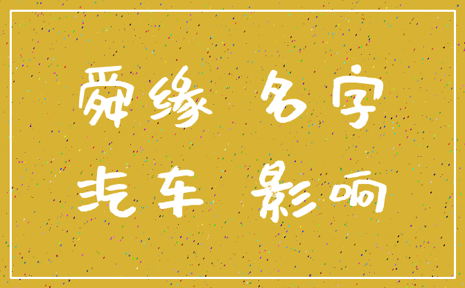 舜缘 名字_汽车 影响
