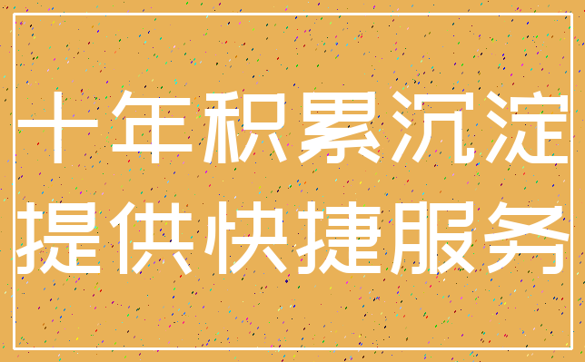十年积累沉淀_提供快捷服务