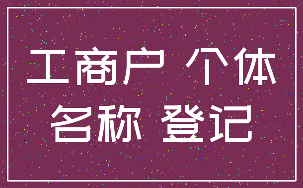 工商户 个体_名称 登记