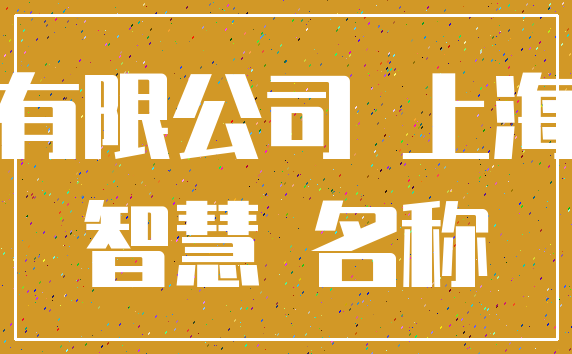 有限公司 上海_智慧 名称